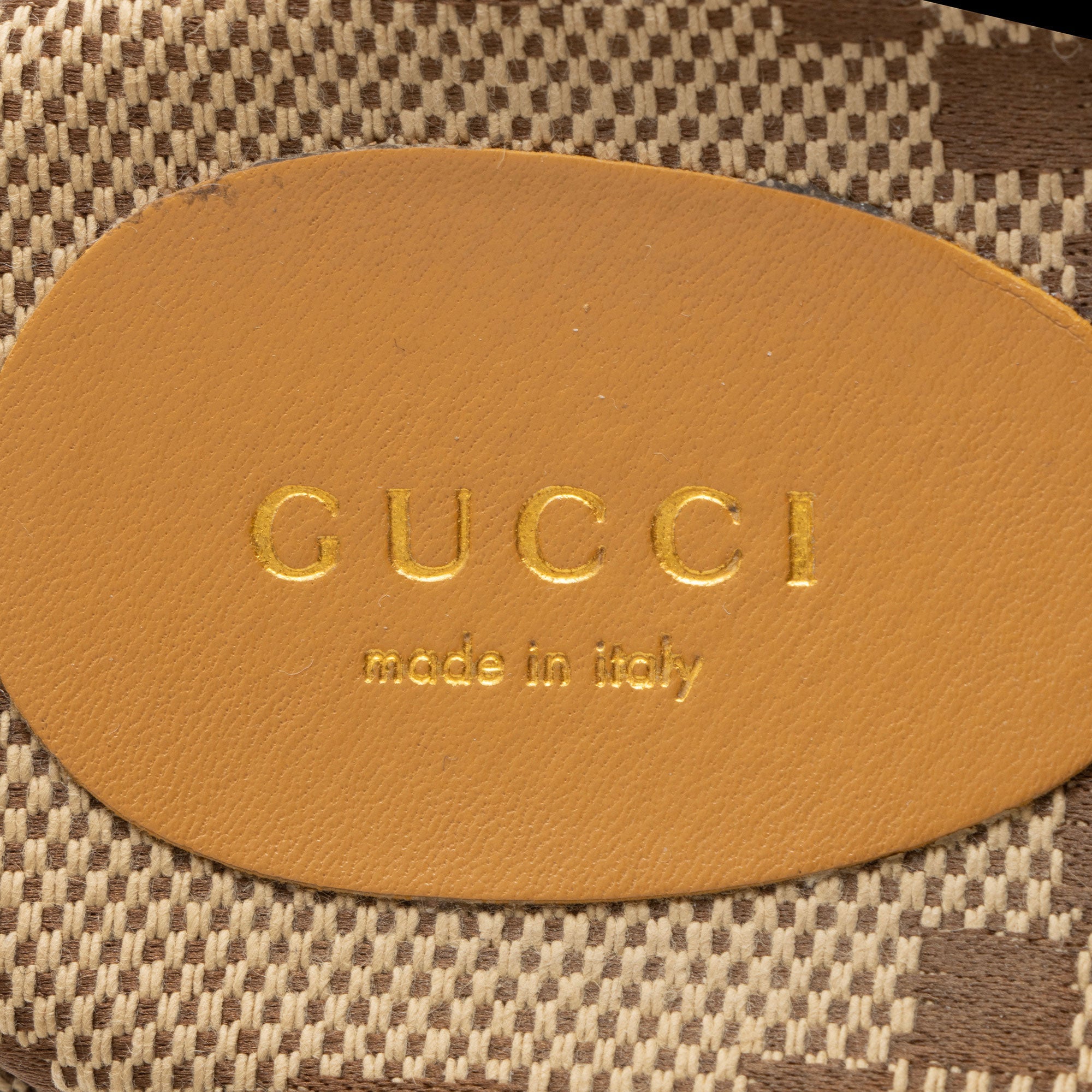 Gucci Jumbo GG Canvas Angelina Slide Platform Sandals - Size 7 / 37