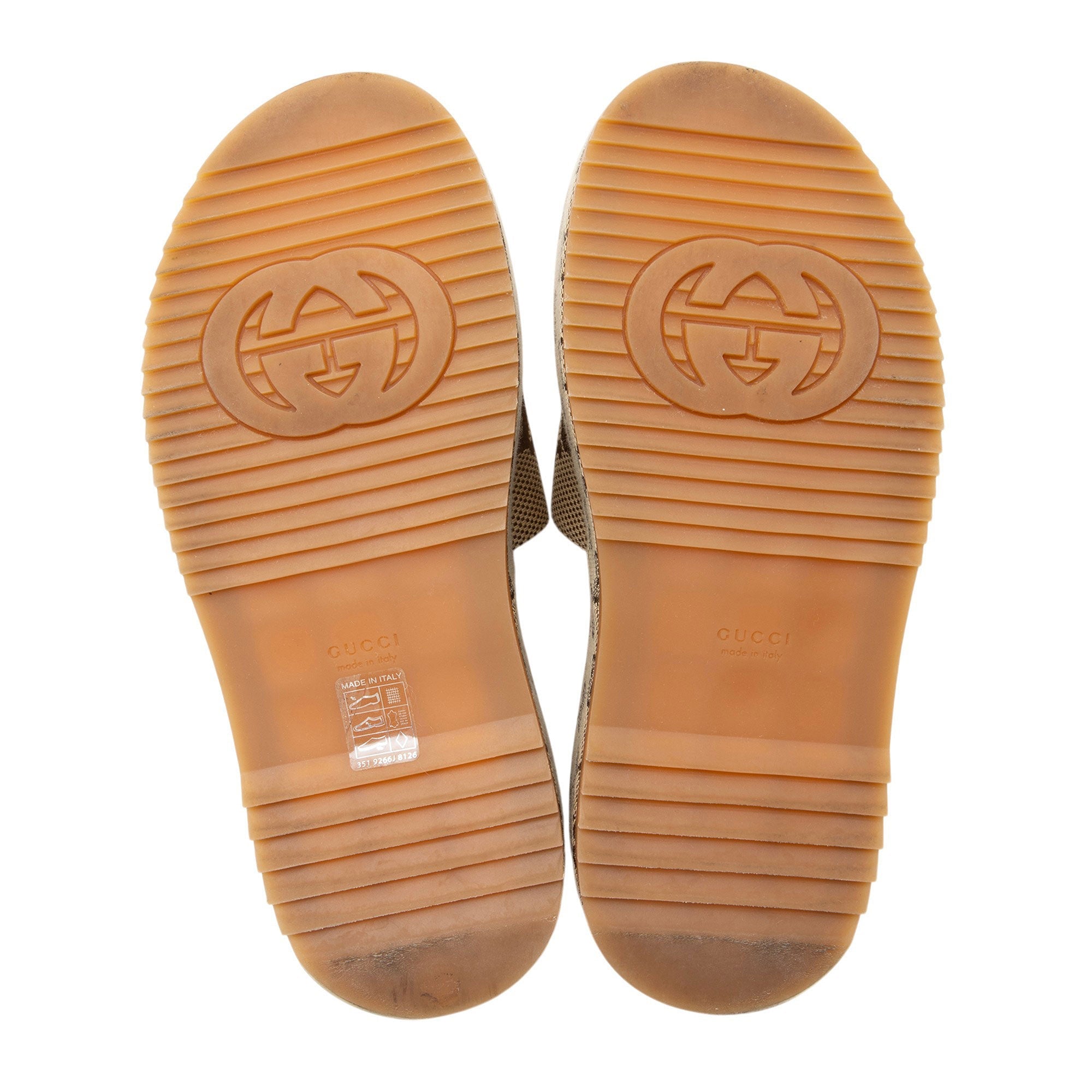 Gucci Jumbo GG Canvas Angelina Slide Platform Sandals - Size 7 / 37