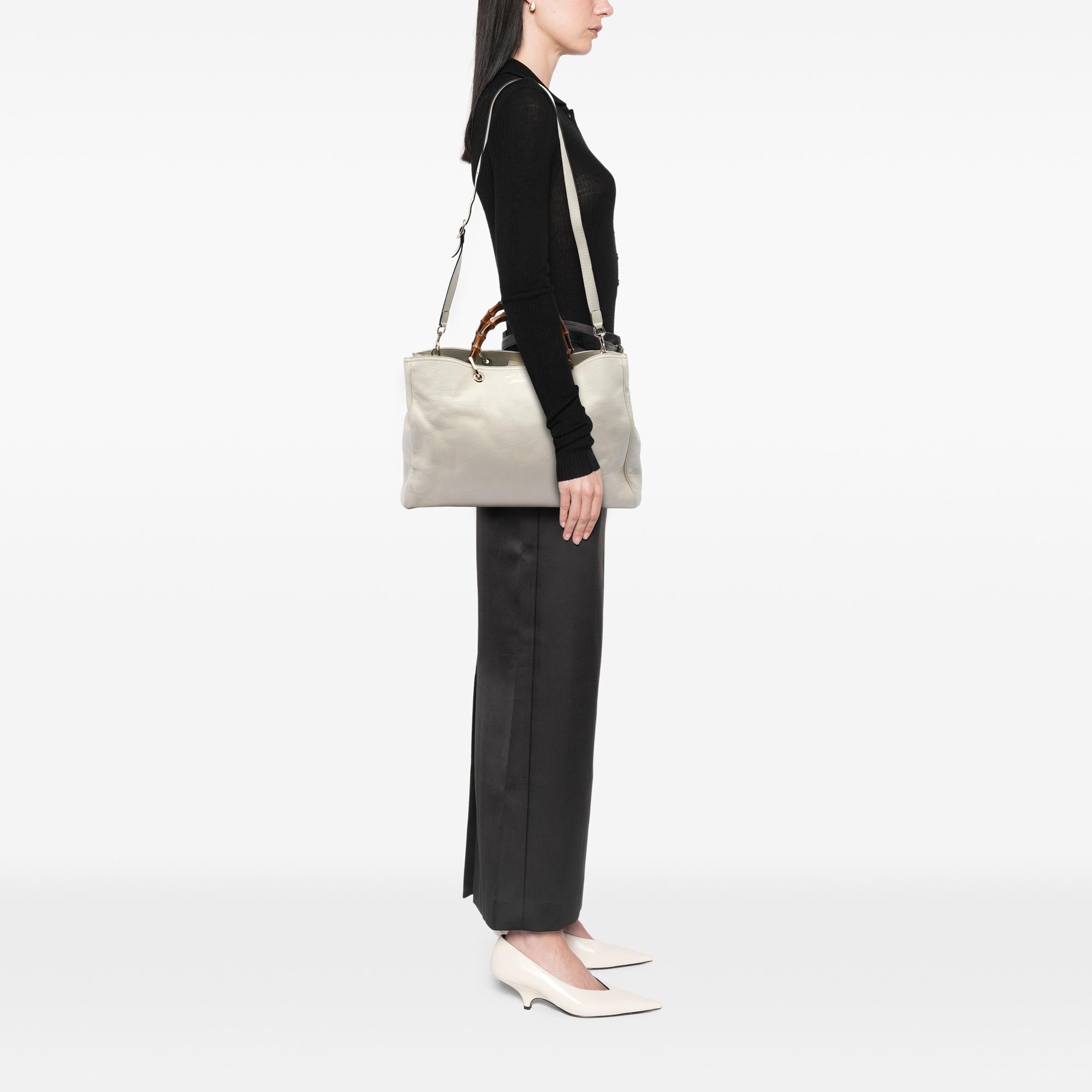 Gucci Large Calfskin Bamboo Shopper Satchel