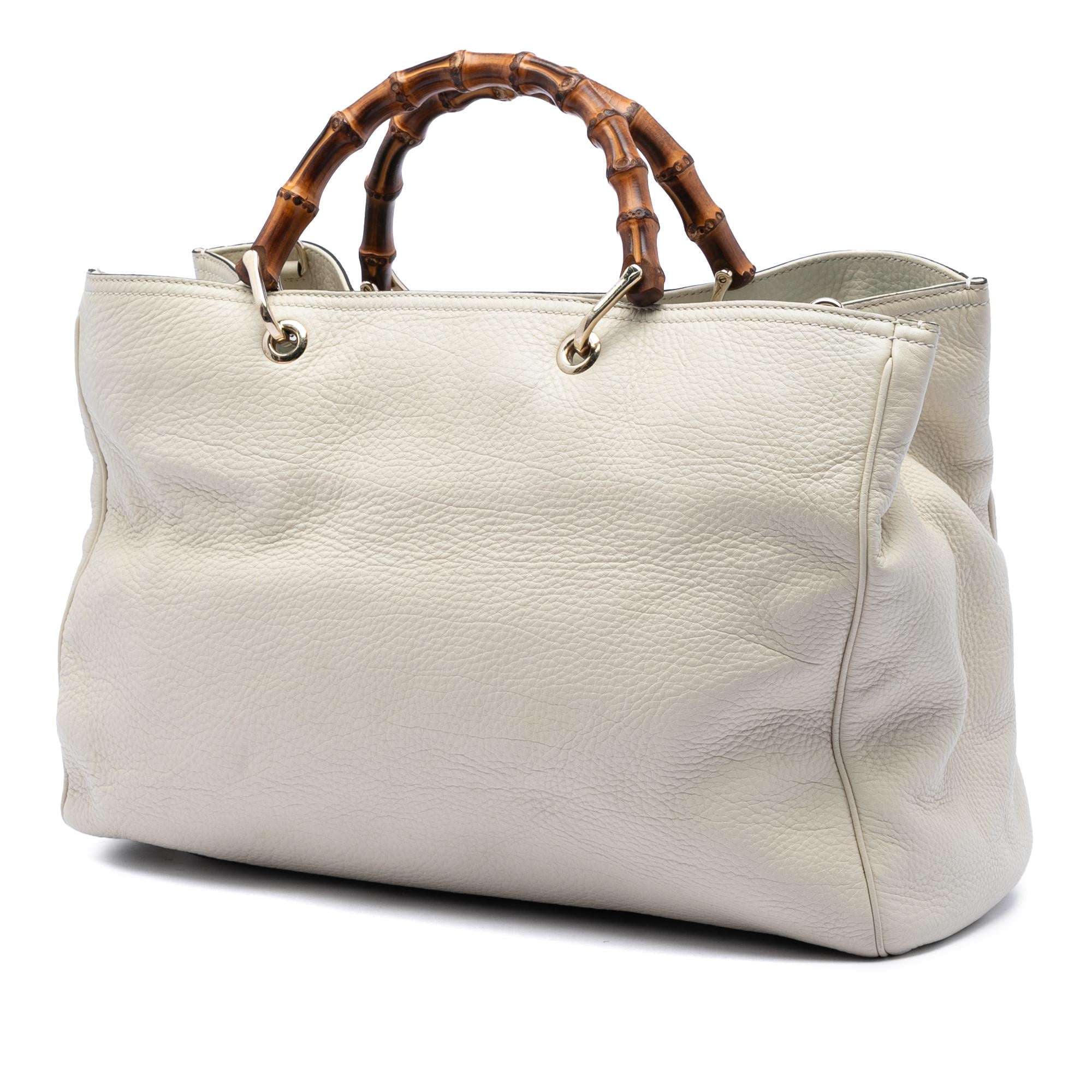 Gucci Large Calfskin Bamboo Shopper Satchel