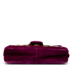 Gucci Large GG Marmont Embroidered Matelasse Velvet Loved Flap Crossbody