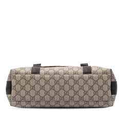 Gucci Large GG Supreme Double Buckle Flap Messenger Bag