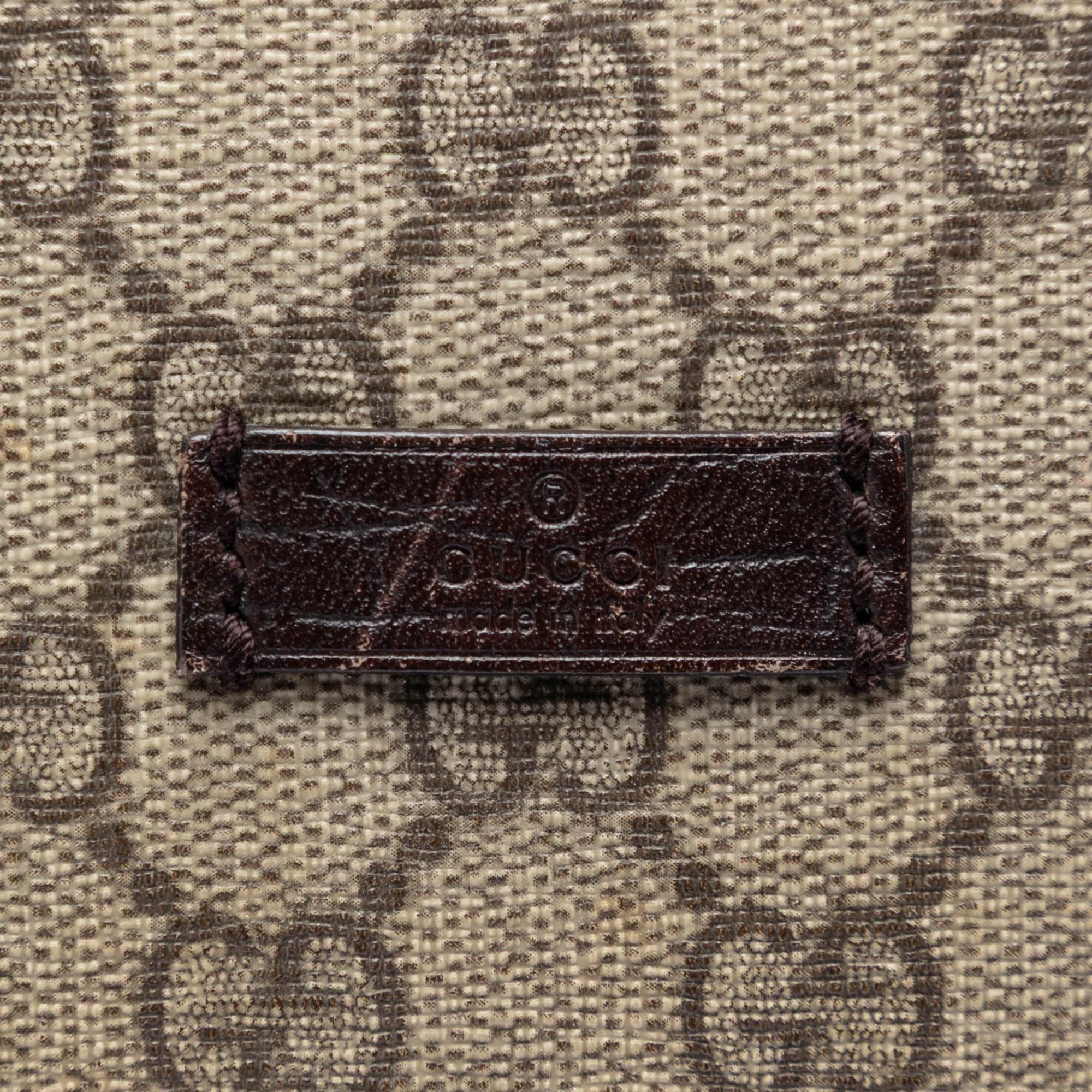Gucci Large GG Supreme Double Buckle Flap Messenger Bag