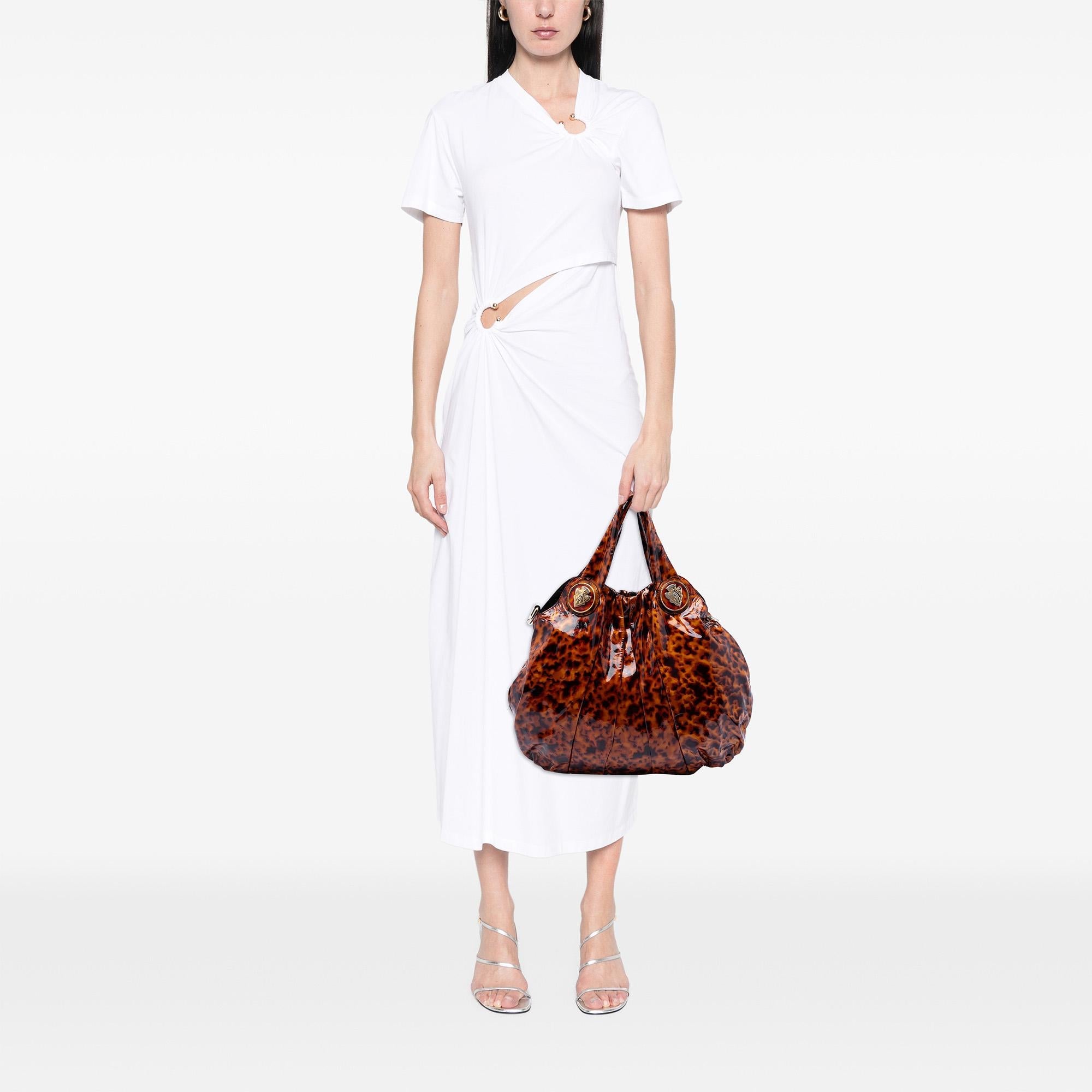 Gucci Large Patent Tortoise Shell Hysteria Satchel