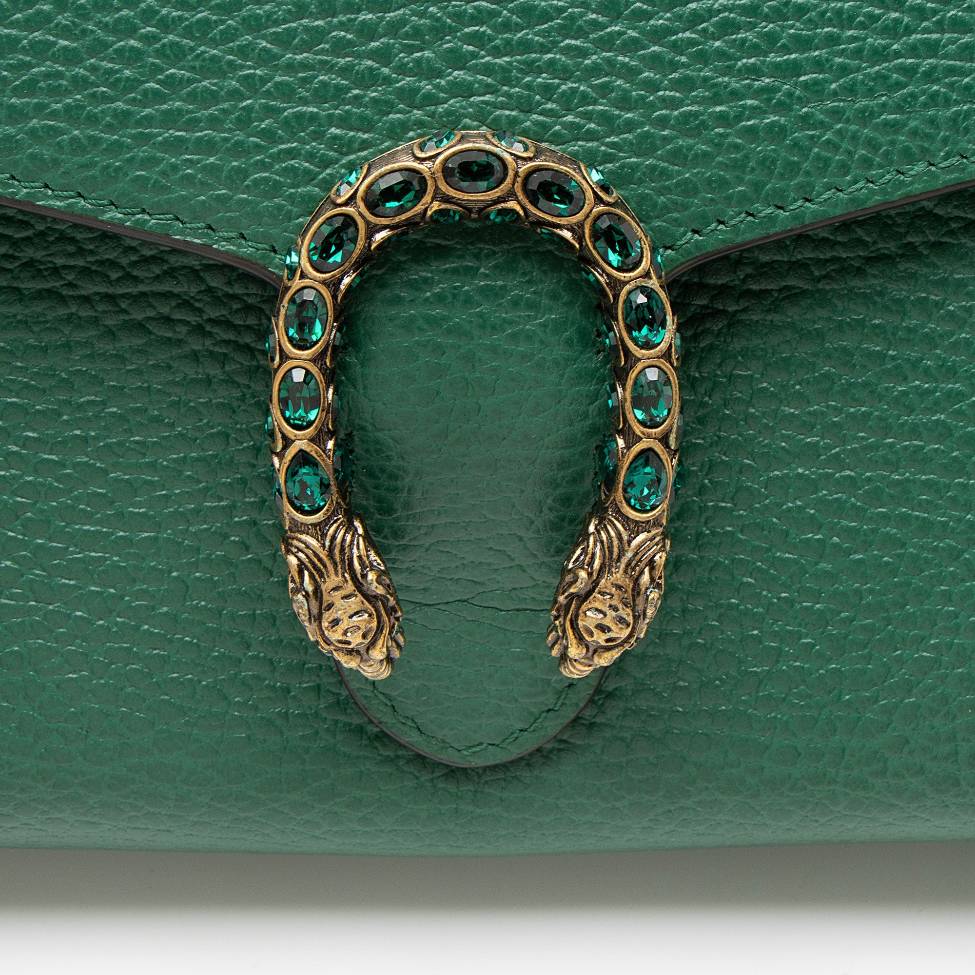 Gucci Leather Crystal Dionysus Chain Wallet