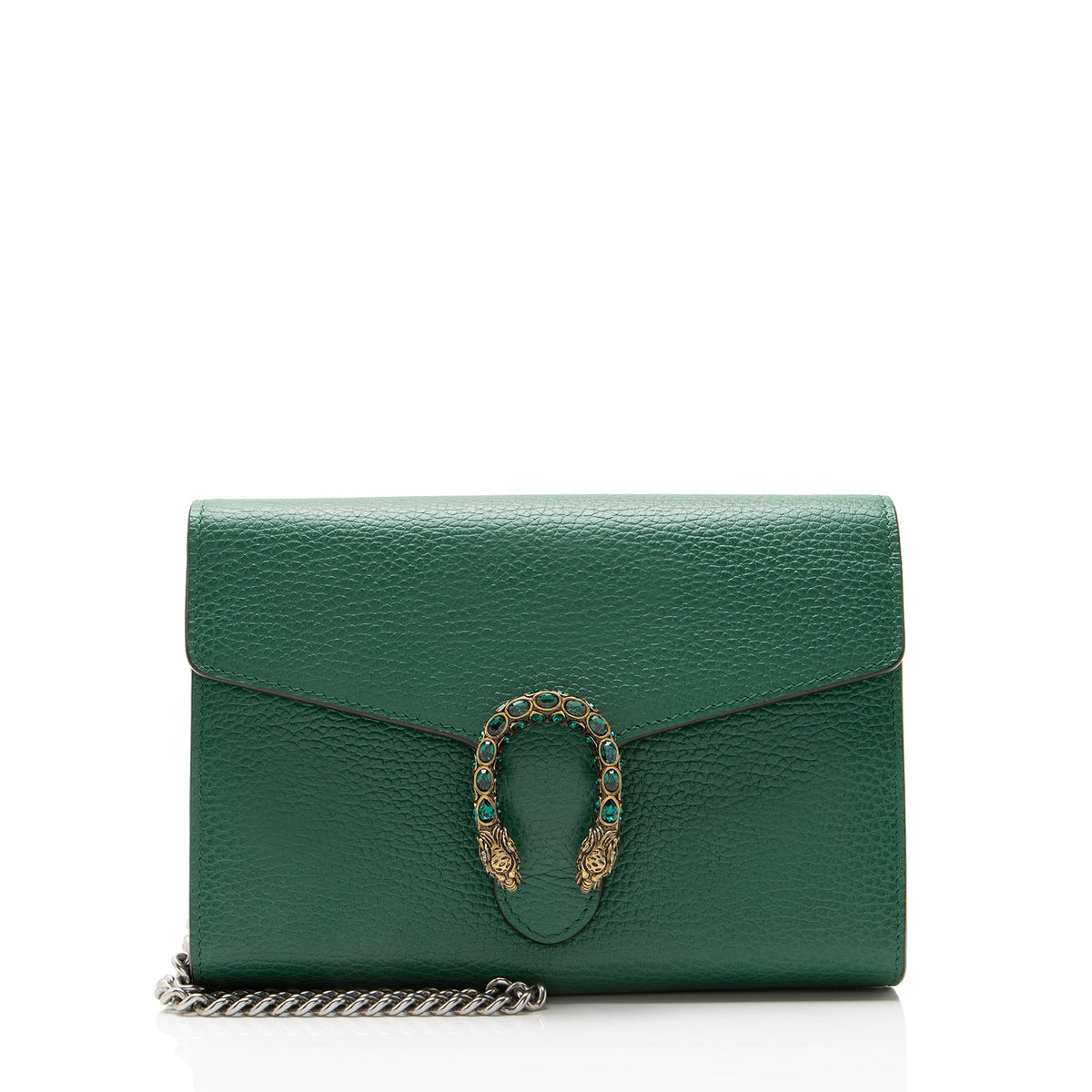 Gucci Leather Crystal Dionysus Chain Wallet