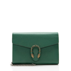 Gucci Leather Crystal Dionysus Chain Wallet