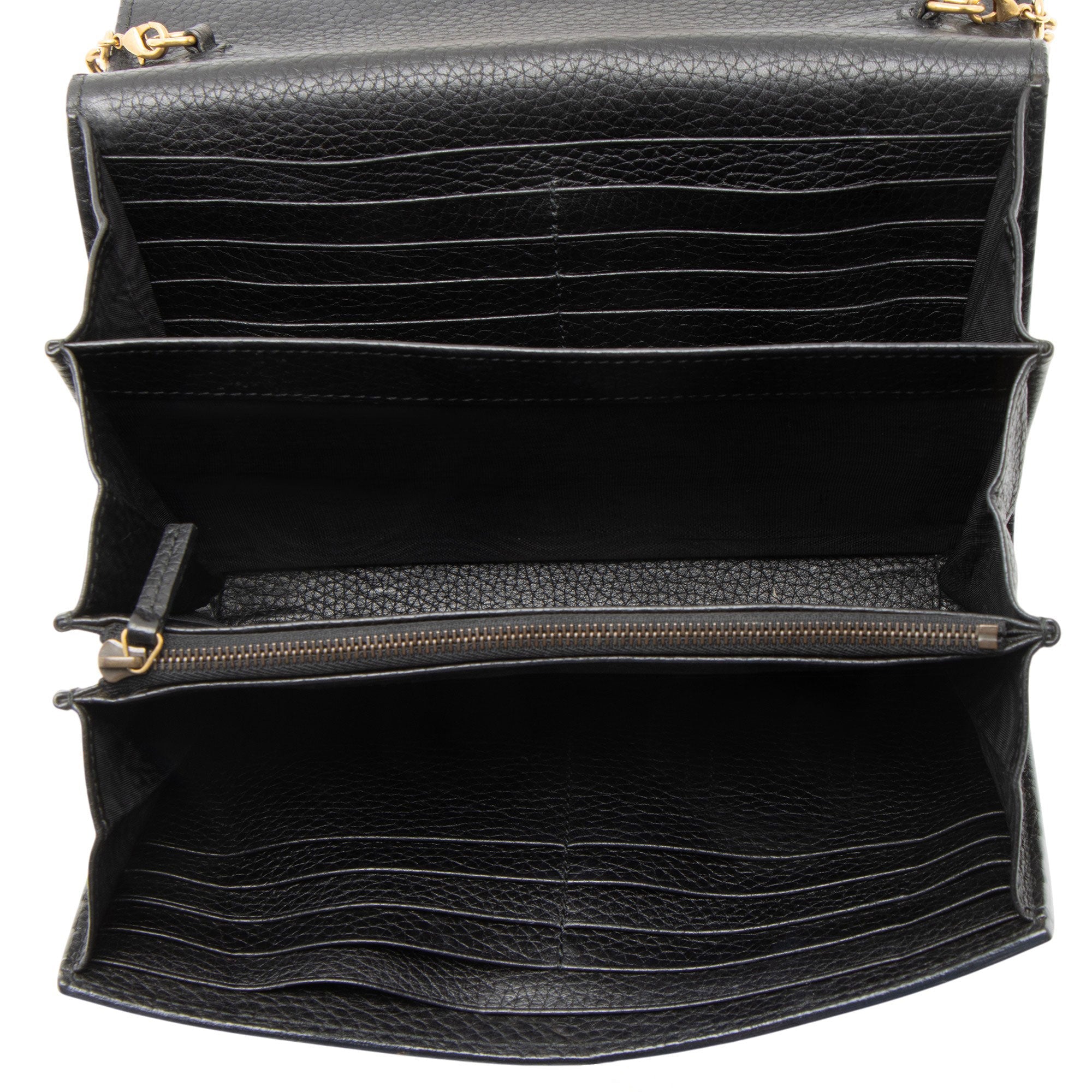 Gucci Leather GG Marmont Chain Wallet