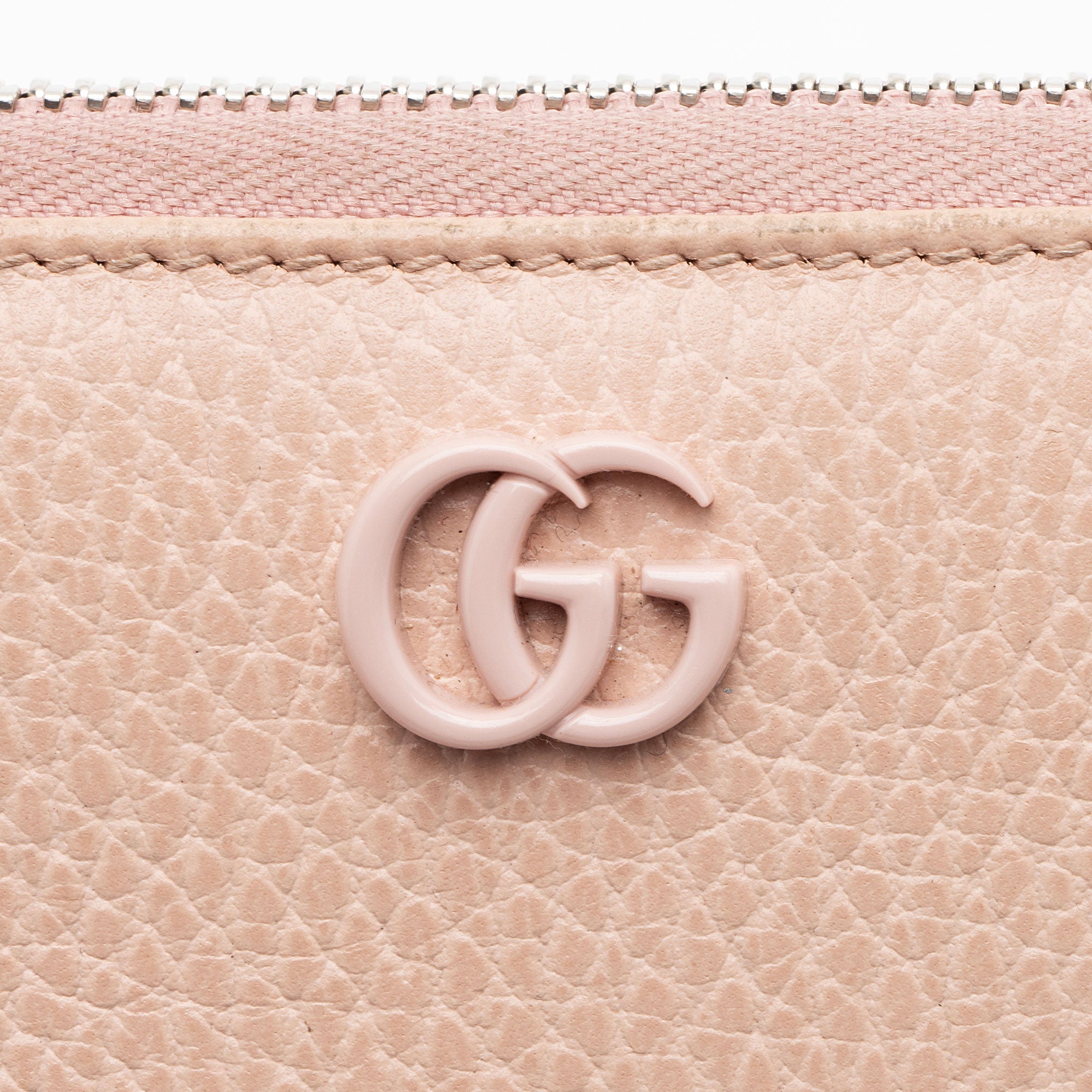 Gucci Leather GG Marmont Zip Around Wallet