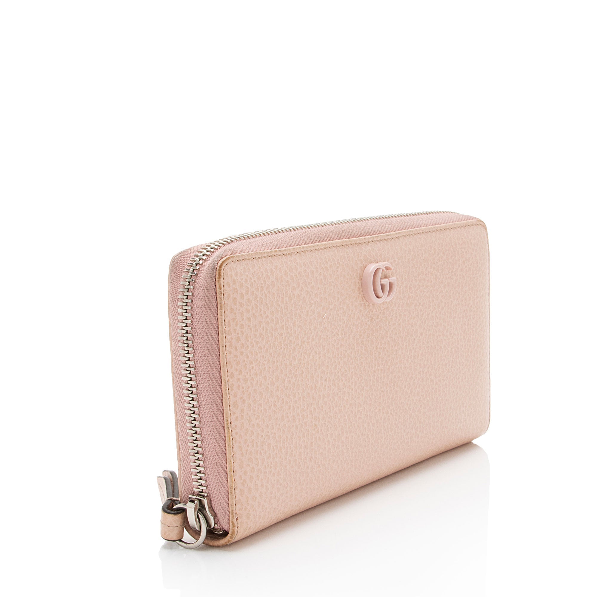Gucci Leather GG Marmont Zip Around Wallet