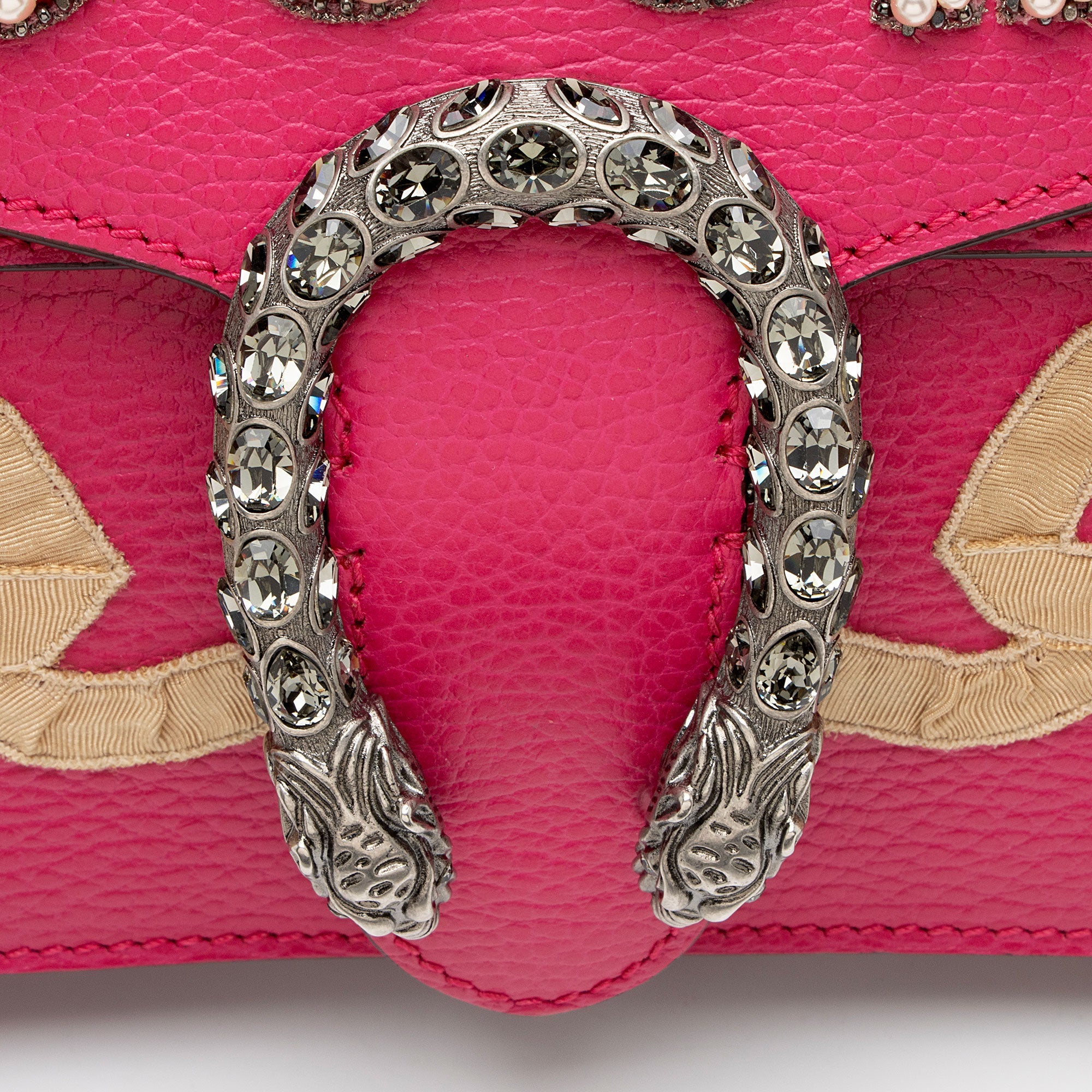 Gucci Leather Guccify Pearl Embellished Dionysus Medium Shoulder Bag