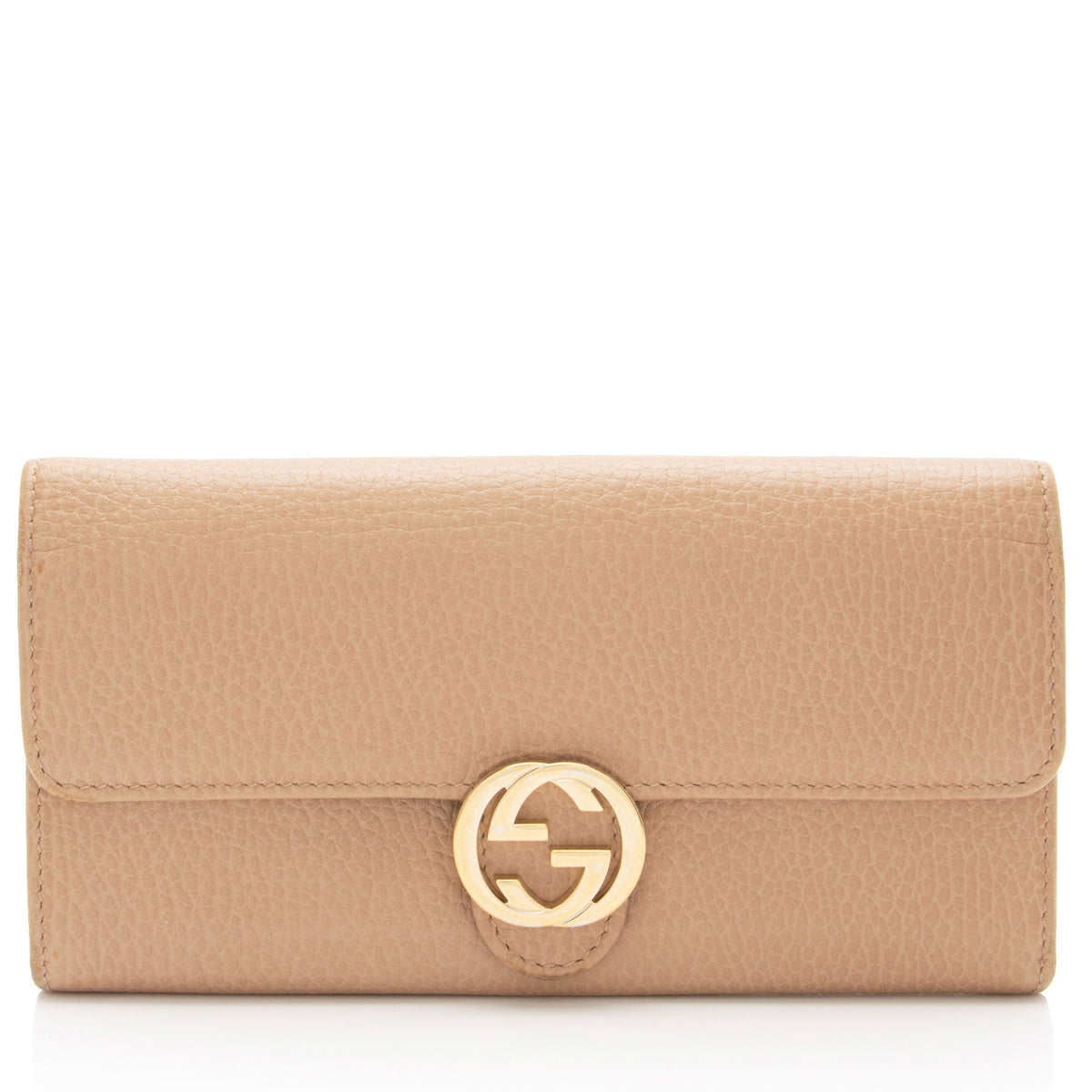 Gucci Leather Interlocking G Continental Wallet