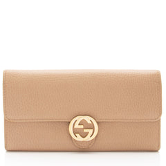 Gucci Leather Interlocking G Continental Wallet