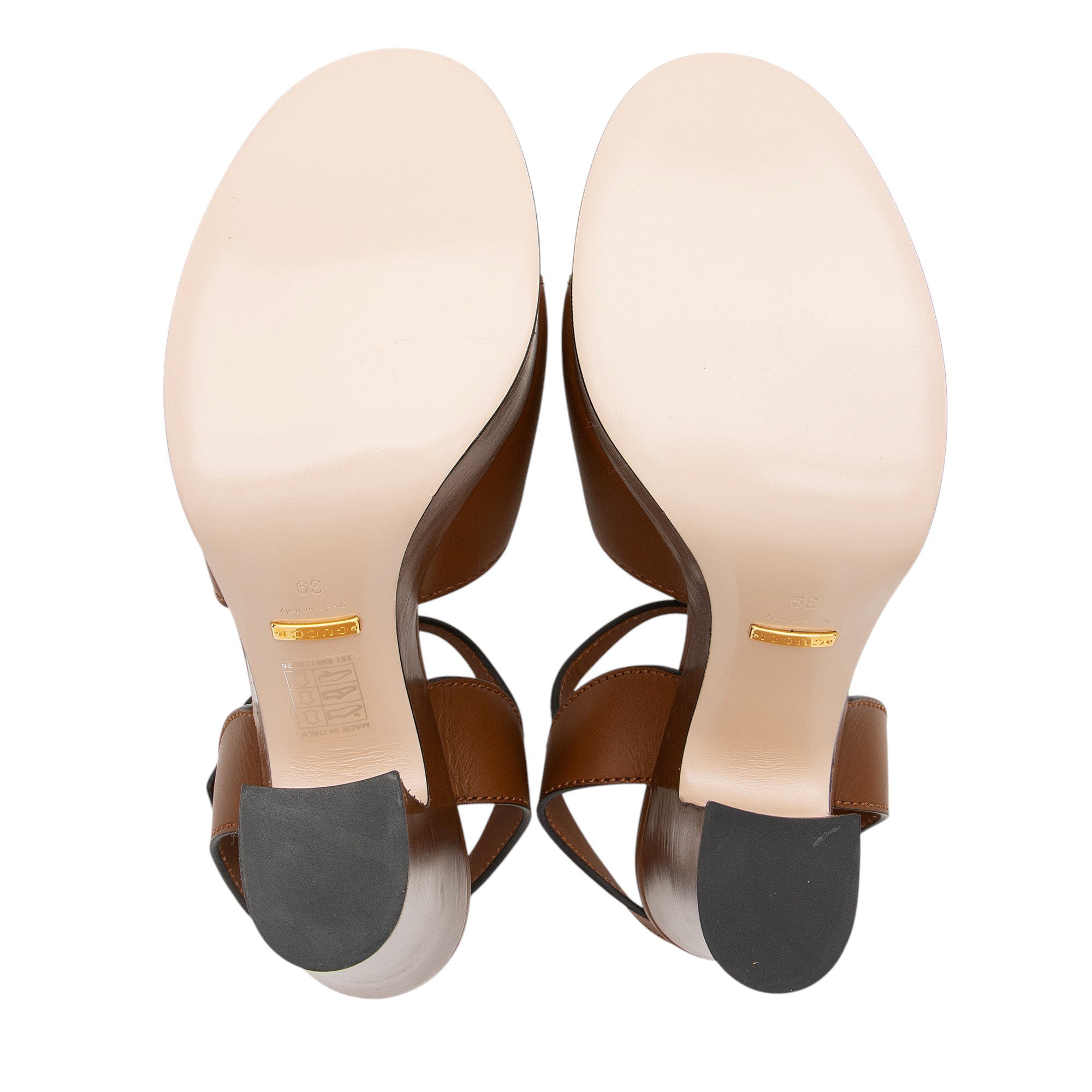 Gucci Leather Interlocking G Cutout Platform Sandals - Size 9 / 39
