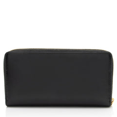 Gucci Leather Logo Print Zip Around Wallet