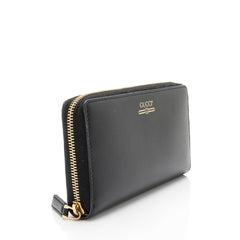 Gucci Leather Logo Print Zip Around Wallet