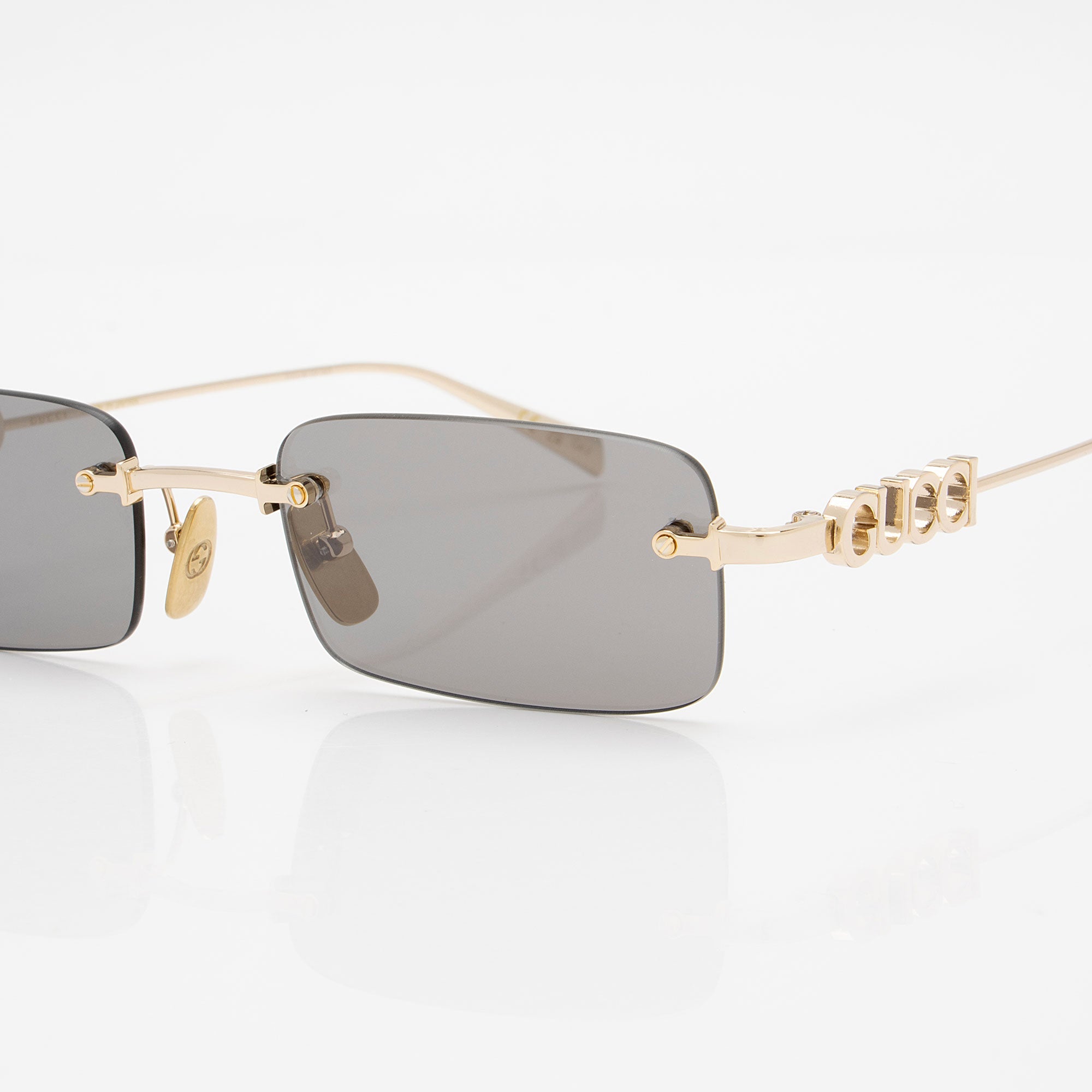 Gucci Logo Rimless Rectangular Sunglasses