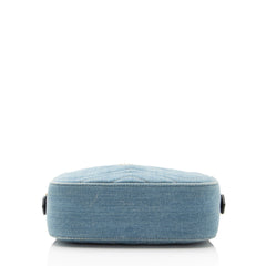 Gucci Matelasse Denim Pearl GG Marmont Mini Camera Bag