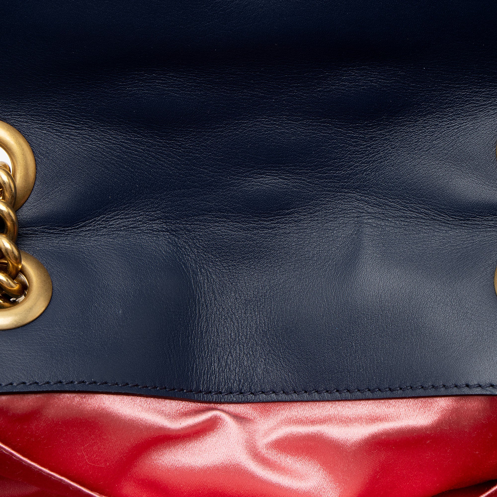 Gucci Matelasse Denim Pearl GG Marmont Small Flap Bag