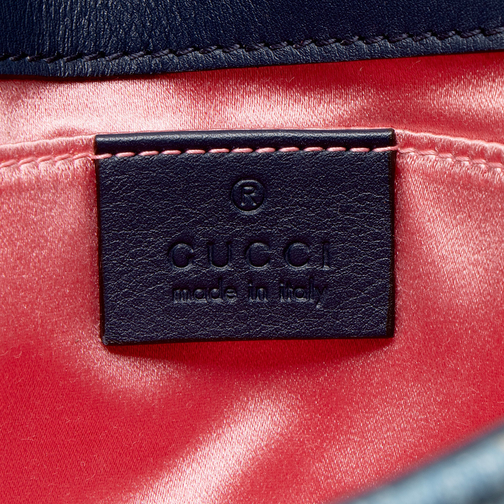 Gucci Matelasse Denim Pearl GG Marmont Small Flap Bag