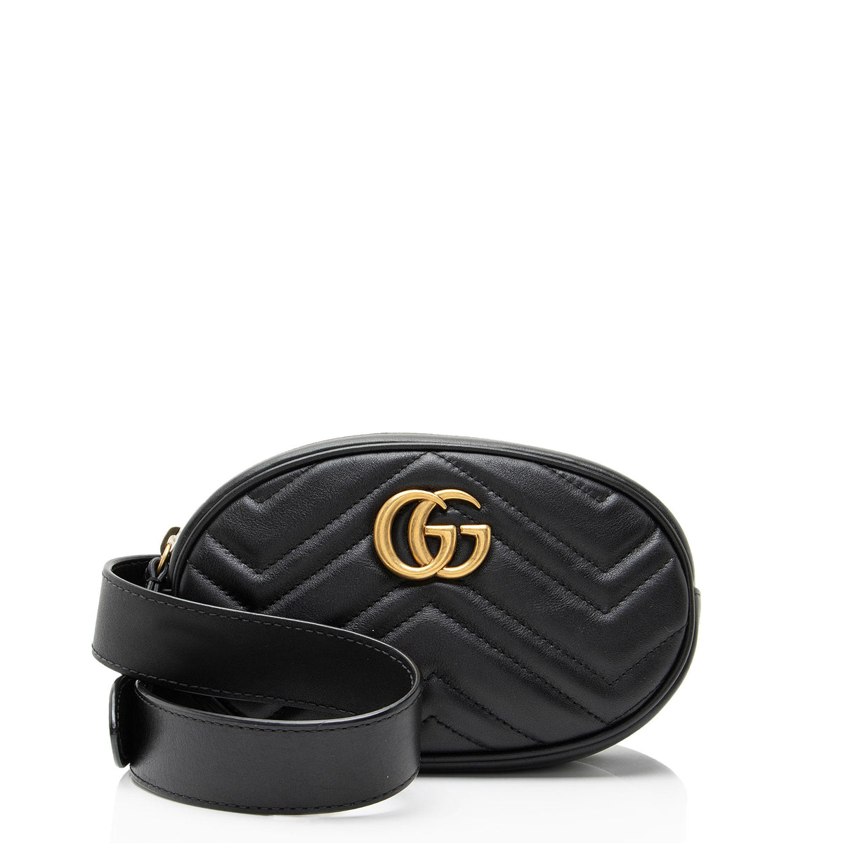 Gucci Matelasse Leather GG Marmont Belt Bag - Size 34 / 85