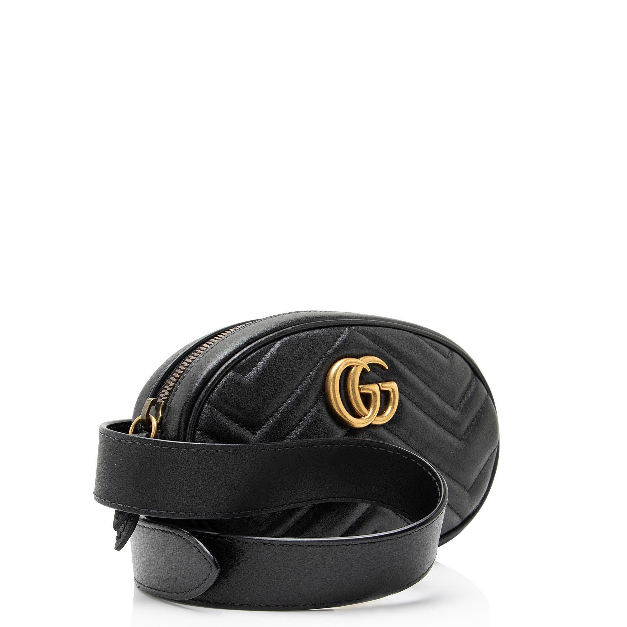 Gucci Matelasse Leather GG Marmont Belt Bag - Size 34 / 85