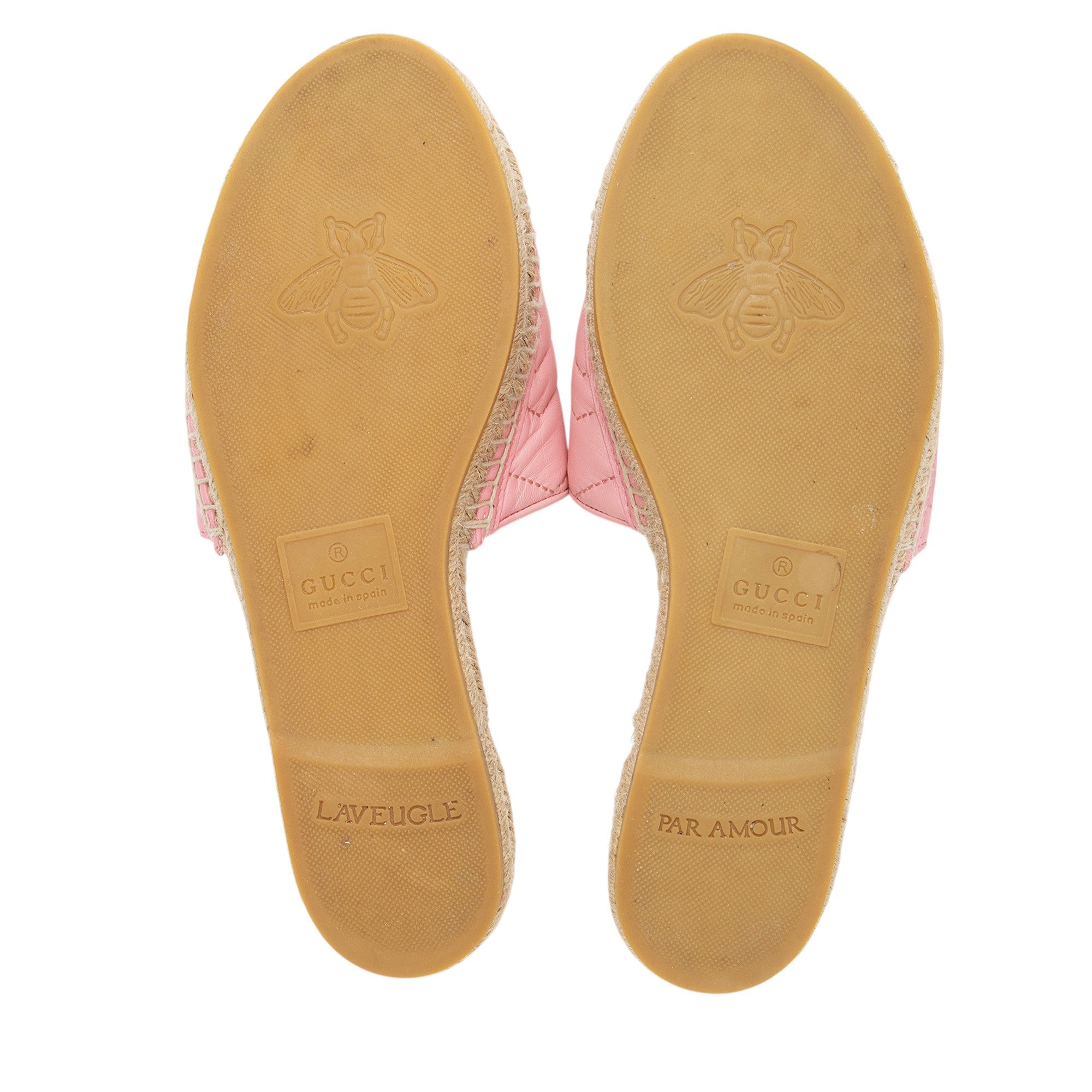 Gucci Matelasse Leather GG Marmont Espadrille Slide Sandals - Size 9.5 / 39.5