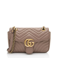 Gucci Matelasse Leather GG Marmont Medium Flap Bag