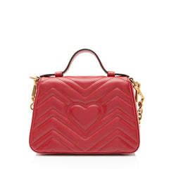 Gucci Matelasse Leather GG Marmont Mini Top Handle Bag