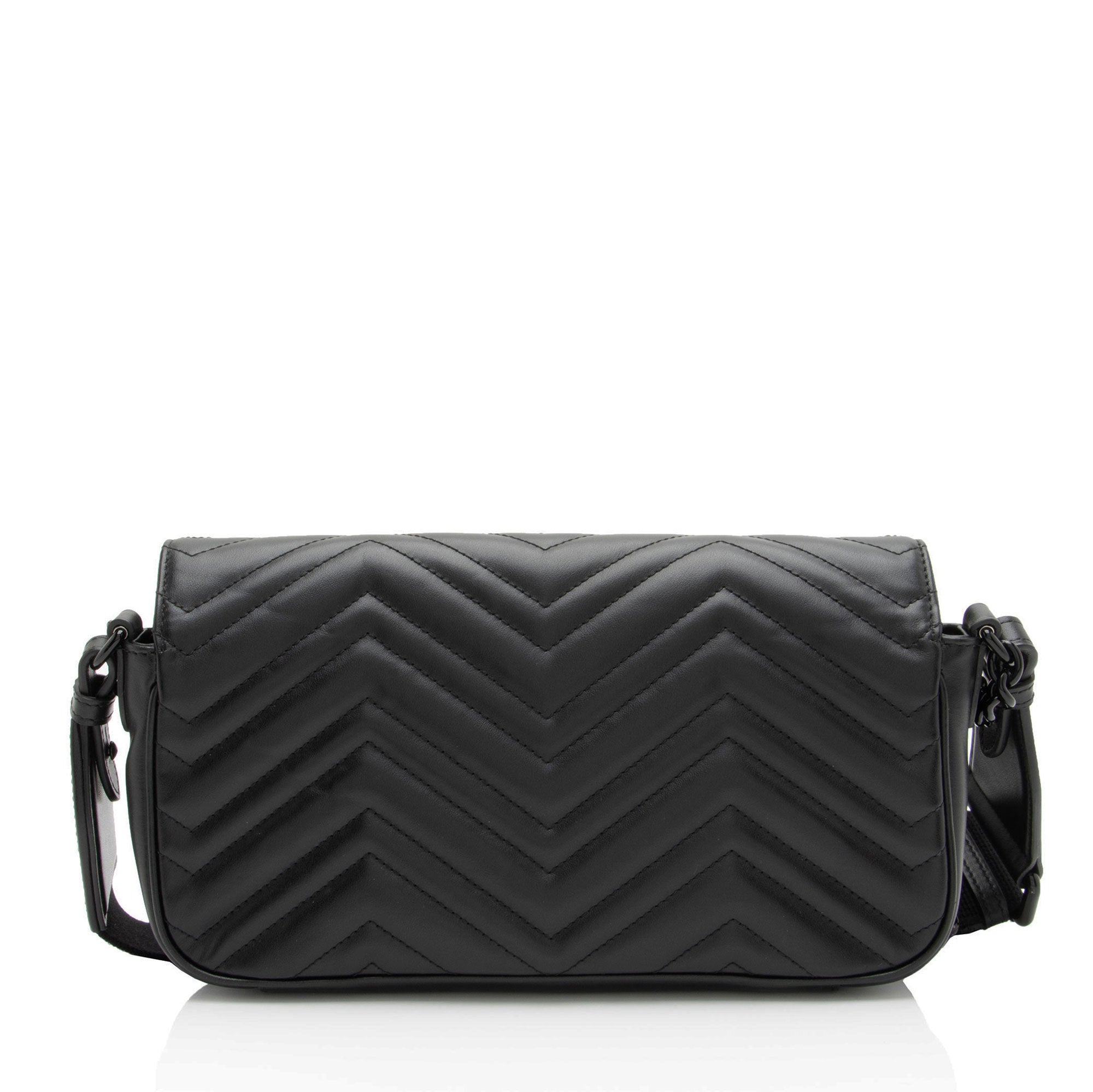 Gucci Matelasse Leather GG Marmont Monochrome Small Flap Bag