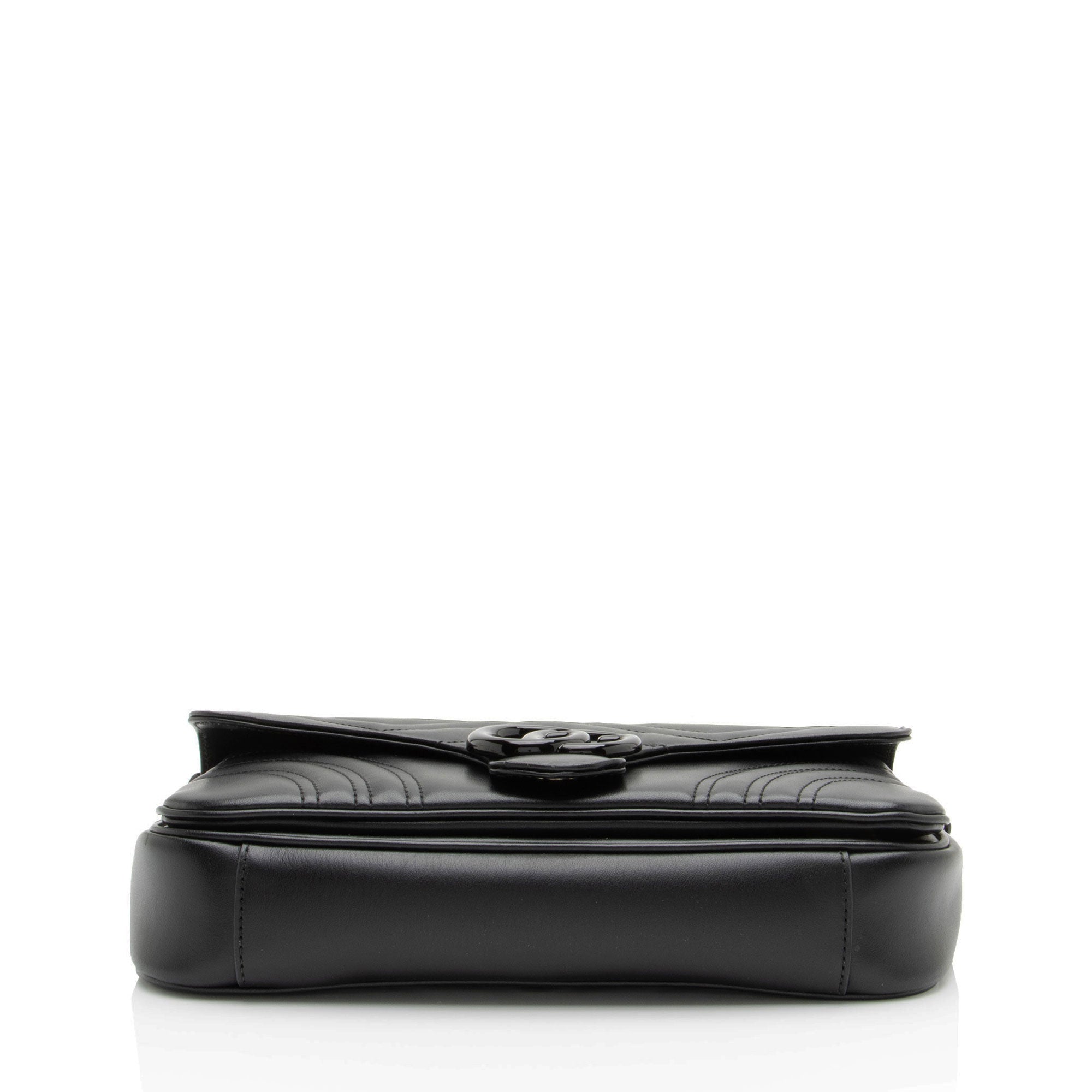 Gucci Matelasse Leather GG Marmont Monochrome Small Flap Bag