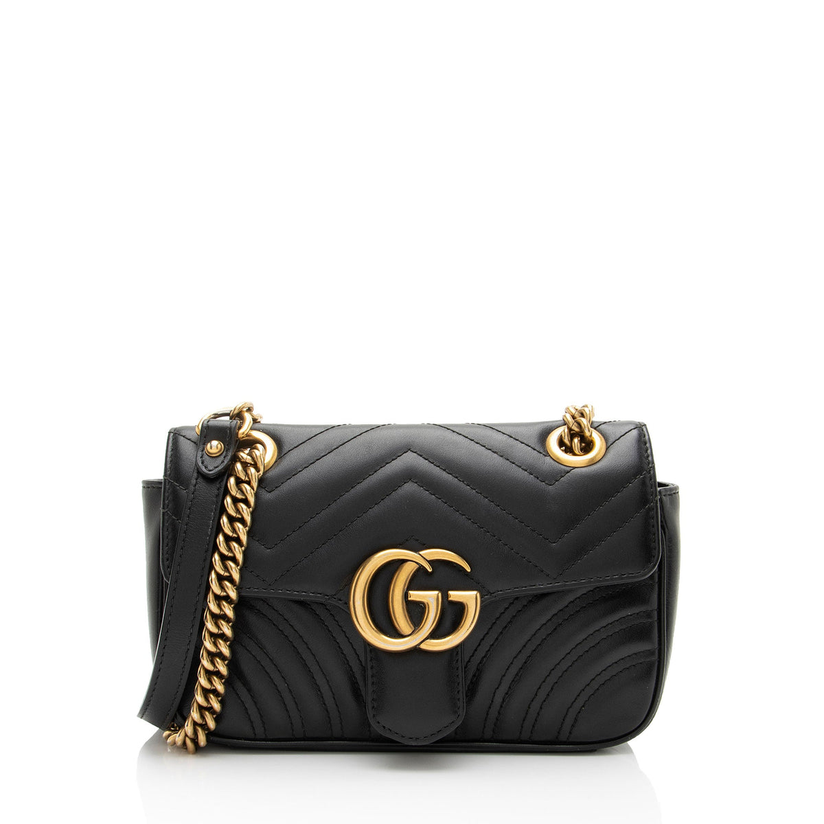 Gucci Matelasse Leather GG Marmont Small Flap Bag