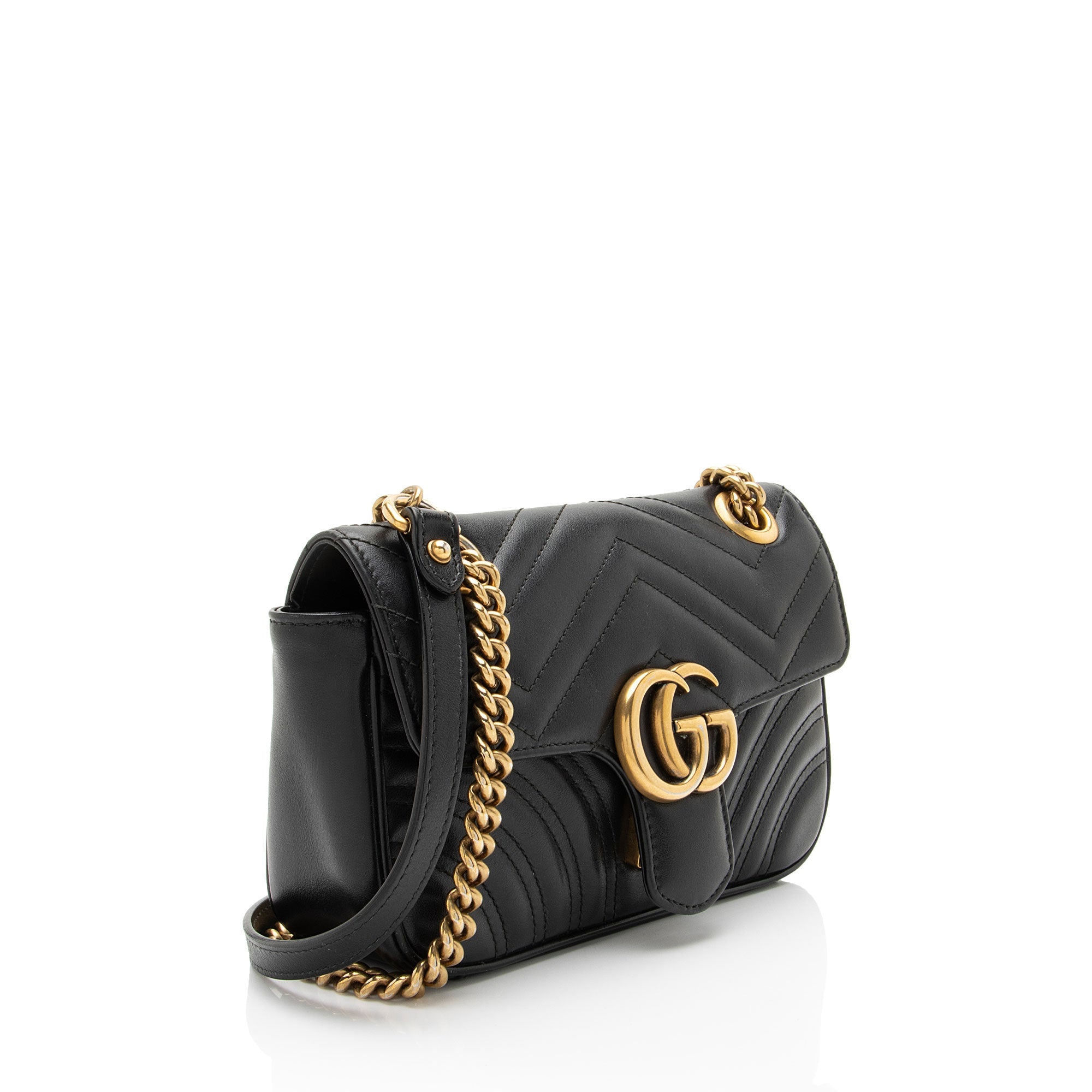 Gucci Matelasse Leather GG Marmont Small Flap Bag