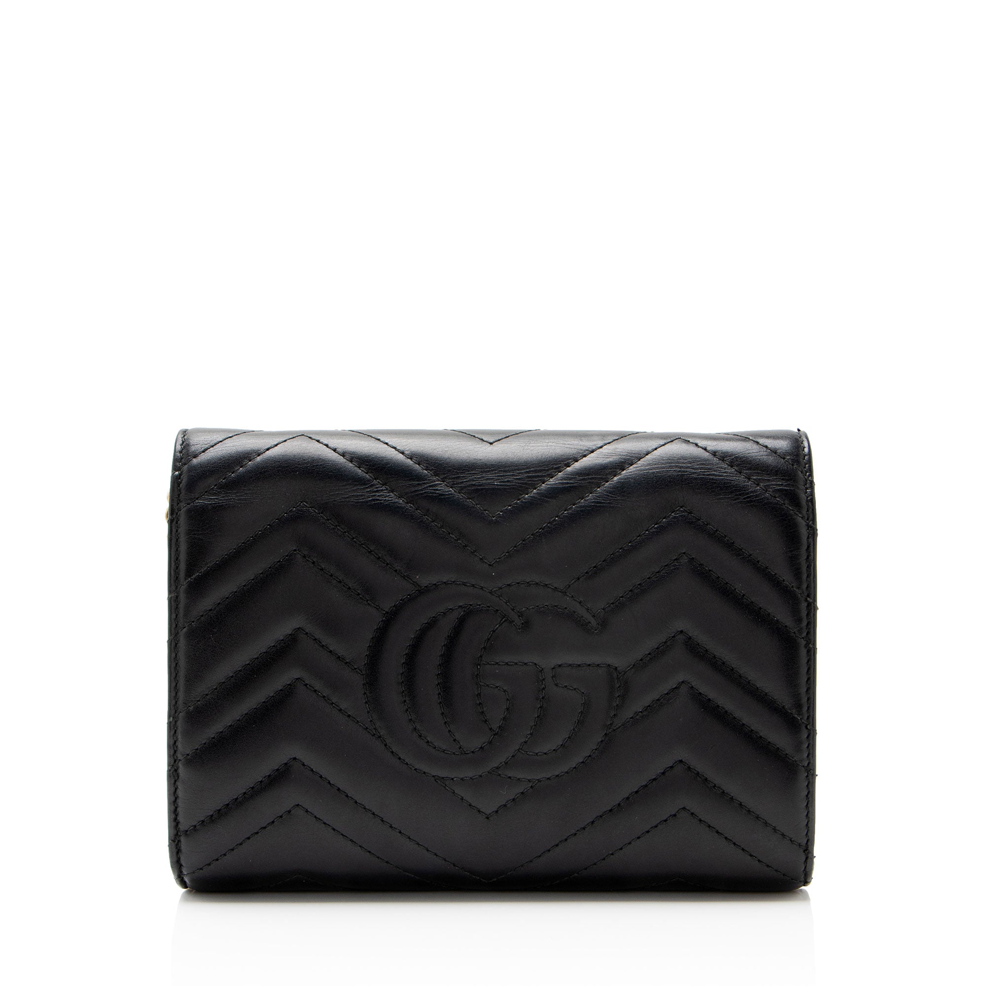 Gucci Matelasse Leather GG Marmont Wallet on Chain