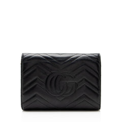 Gucci Matelasse Leather GG Marmont Wallet on Chain
