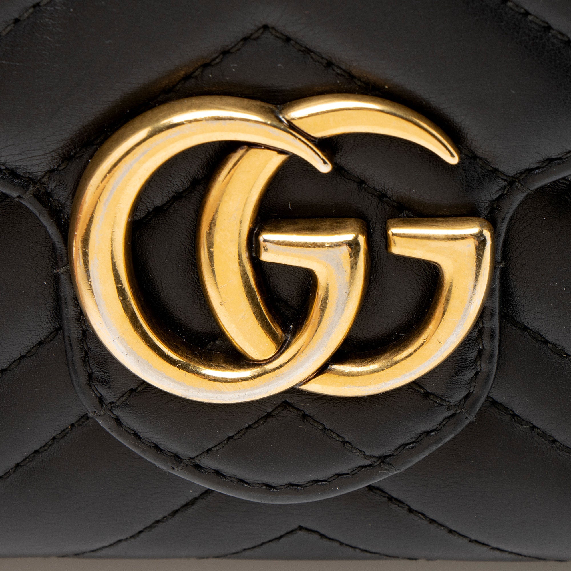 Gucci Matelasse Leather GG Marmont Wallet on Chain