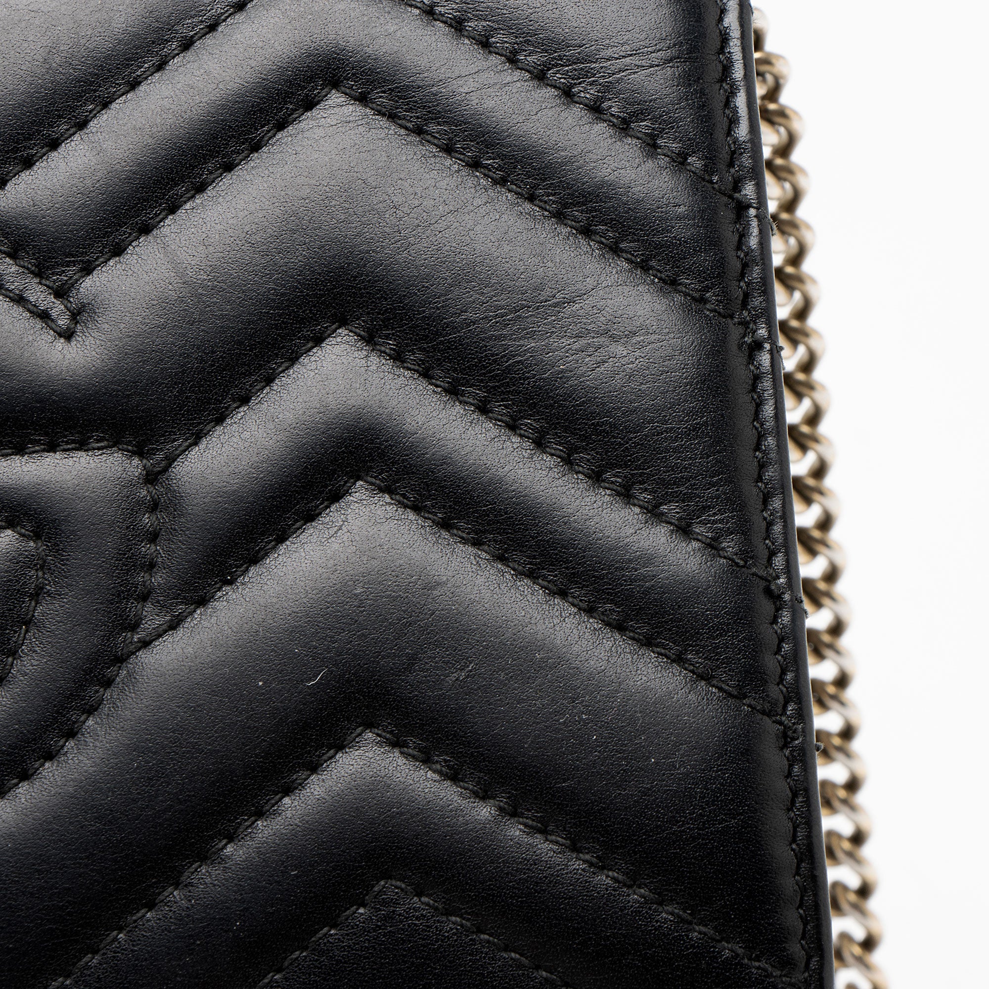 Gucci Matelasse Leather GG Marmont Wallet on Chain