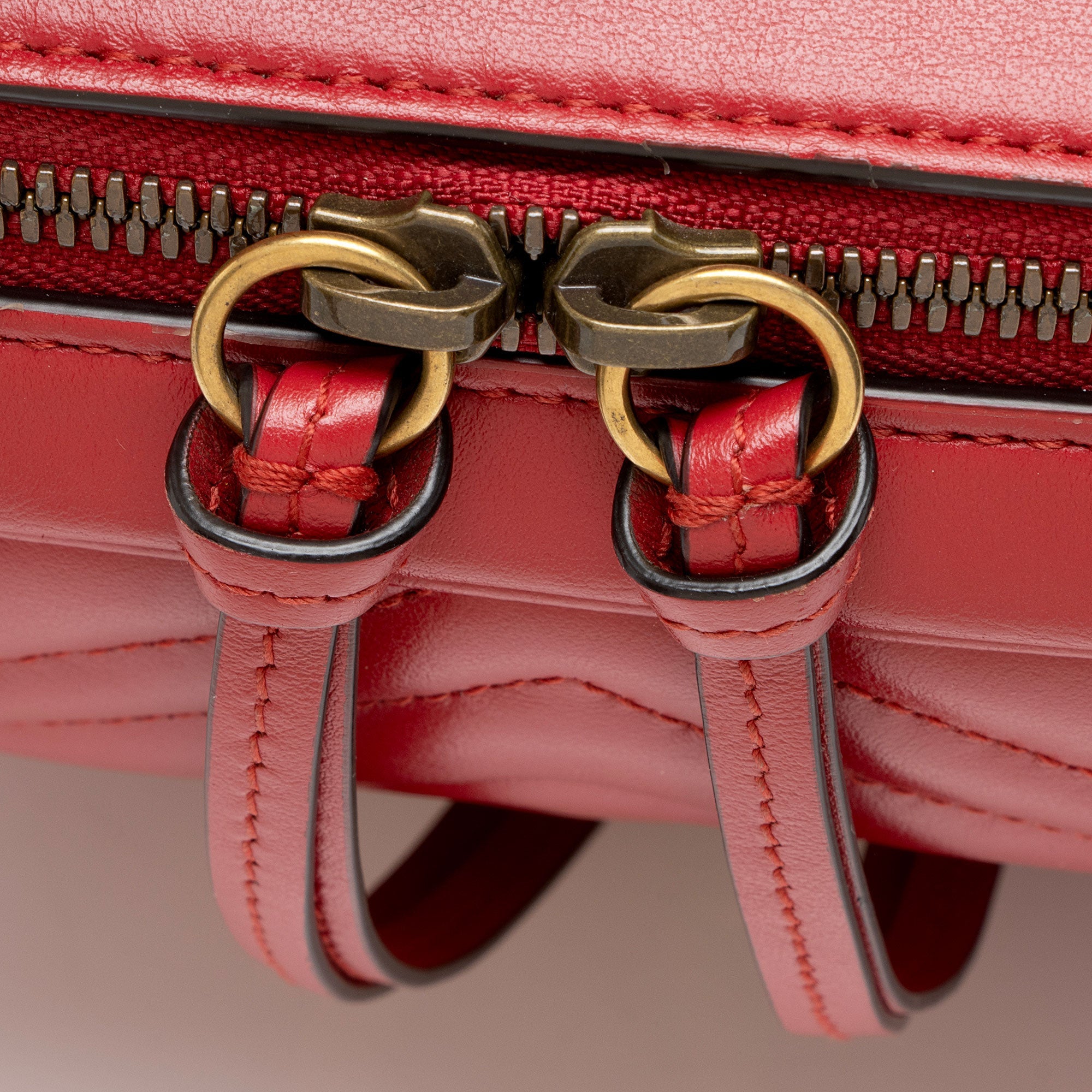 Gucci Matelasse Leather GG Marmont Zip Around Top Handle