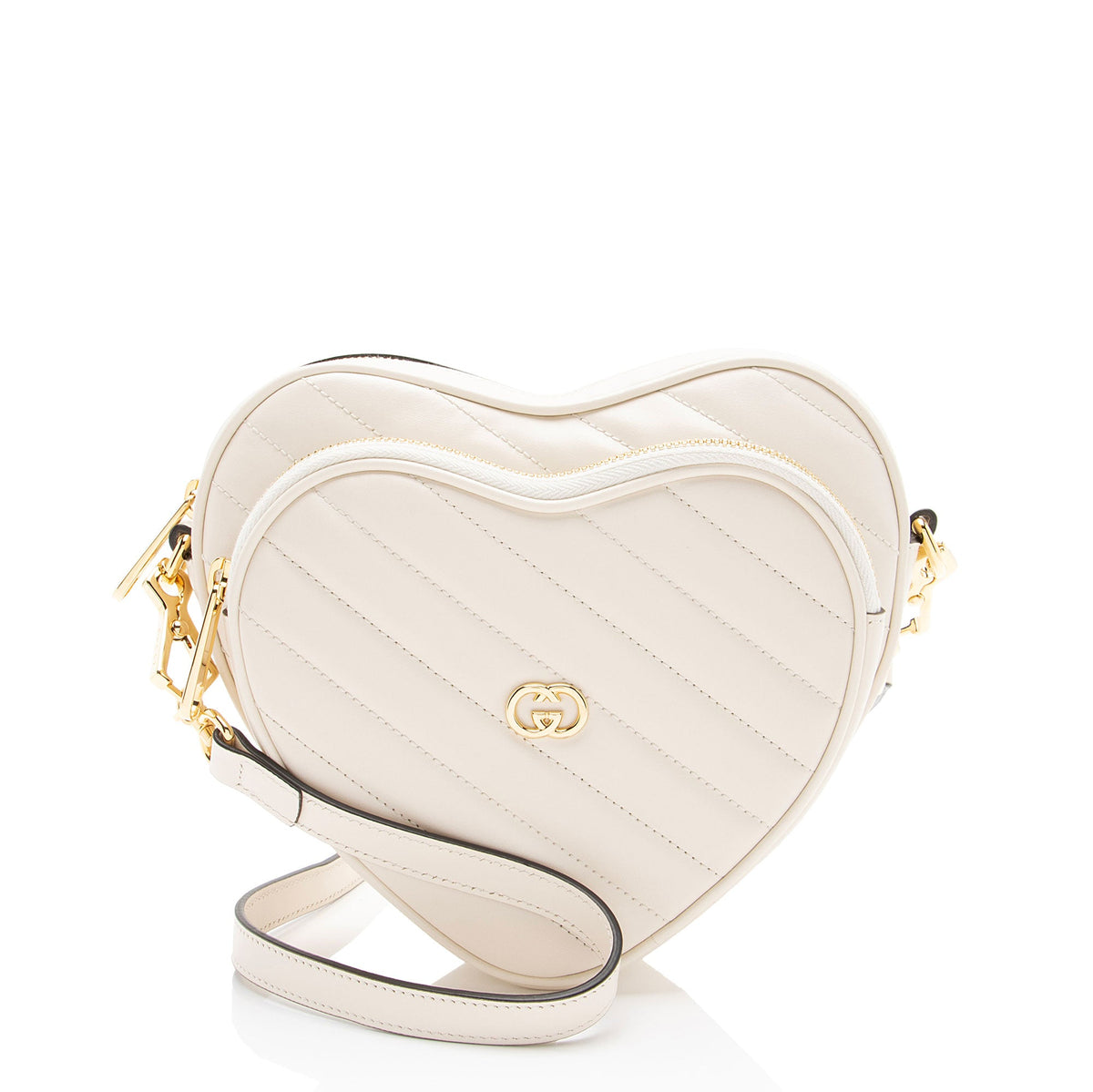 Gucci Matelasse Leather Interlocking G Heart Mini Shoulder Bag