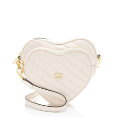 Gucci Matelasse Leather Interlocking G Heart Mini Shoulder Bag