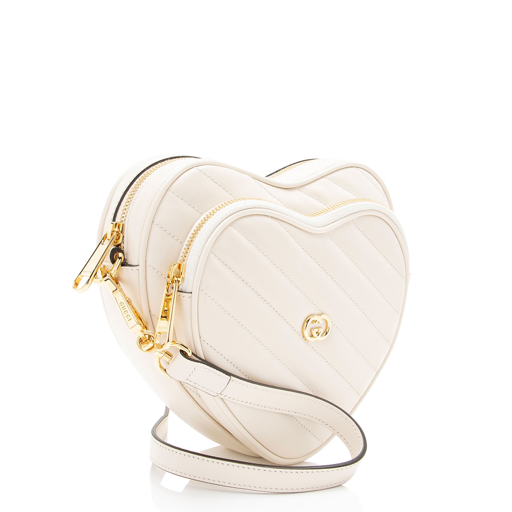 Gucci Matelasse Leather Interlocking G Heart Mini Shoulder Bag