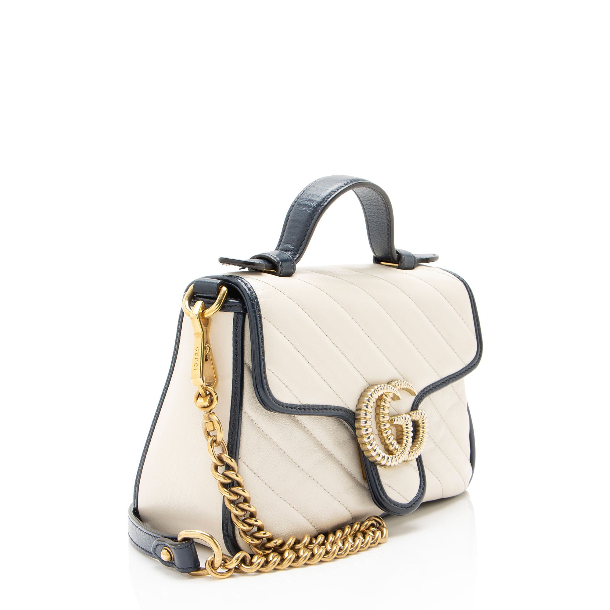 Gucci Matelasse Leather Torchon GG Marmont Mini Top Handle