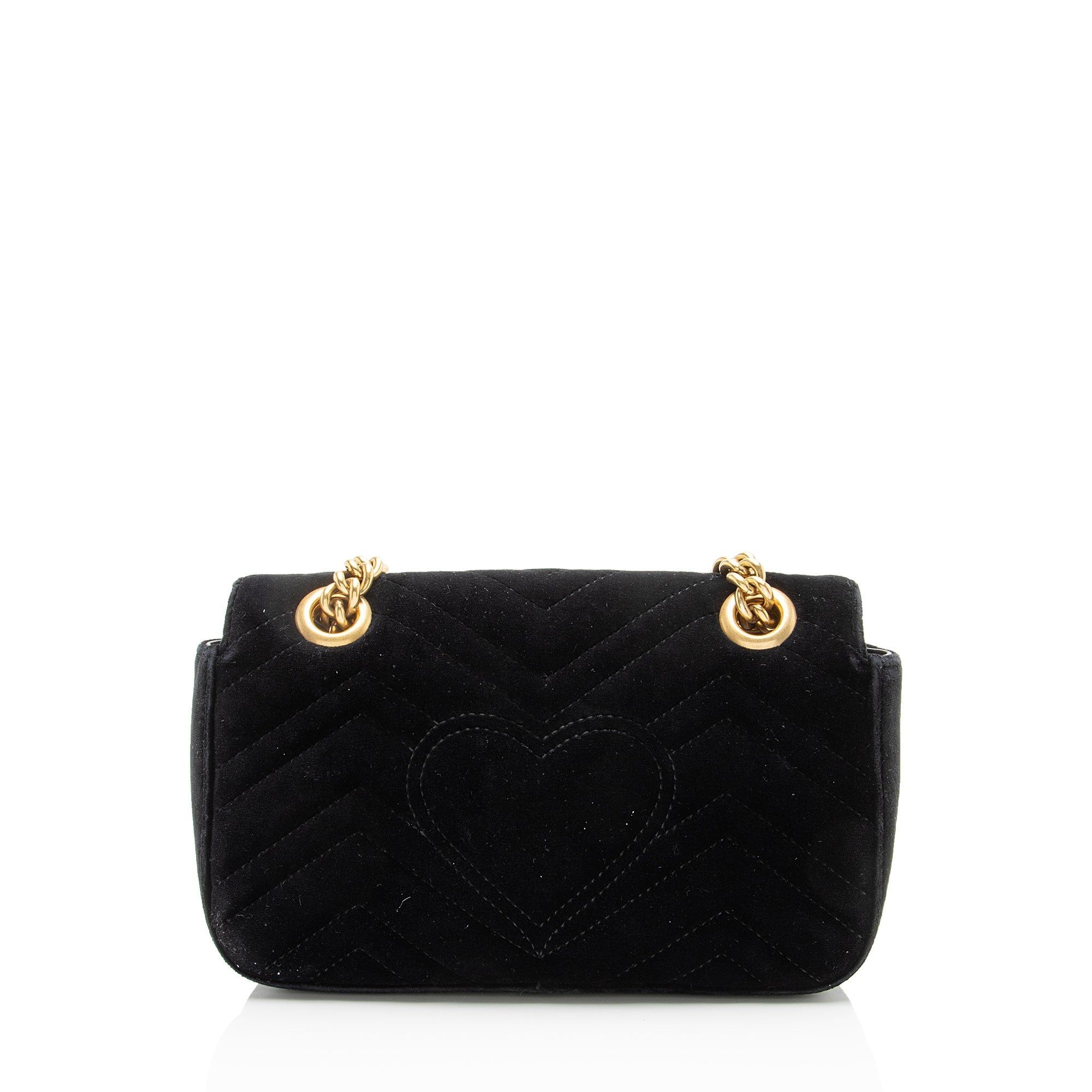 Gucci Matelasse Velvet GG Marmont Small Flap Bag