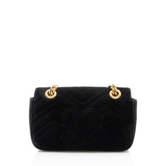 Gucci Matelasse Velvet GG Marmont Small Flap Bag