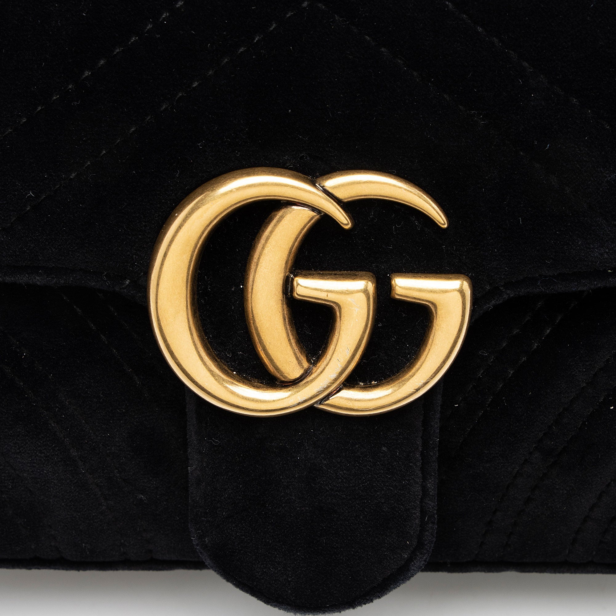 Gucci Matelasse Velvet GG Marmont Small Flap Bag