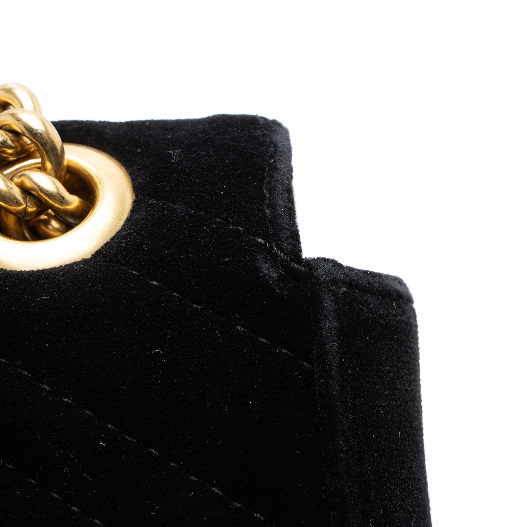 Gucci Matelasse Velvet GG Marmont Small Flap Bag