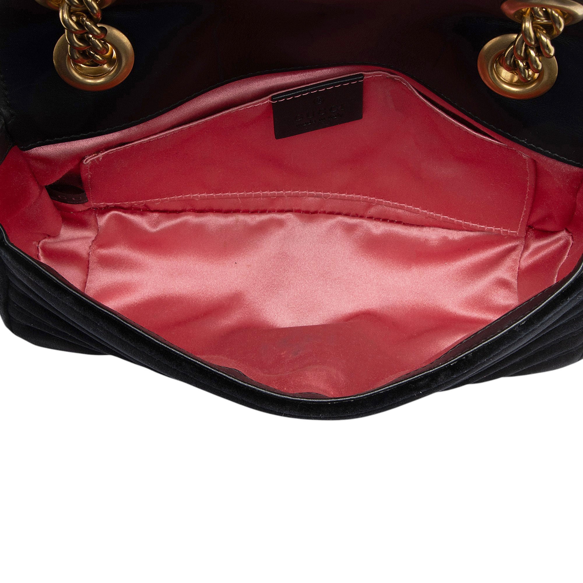 Gucci Matelasse Velvet GG Marmont Small Flap Bag