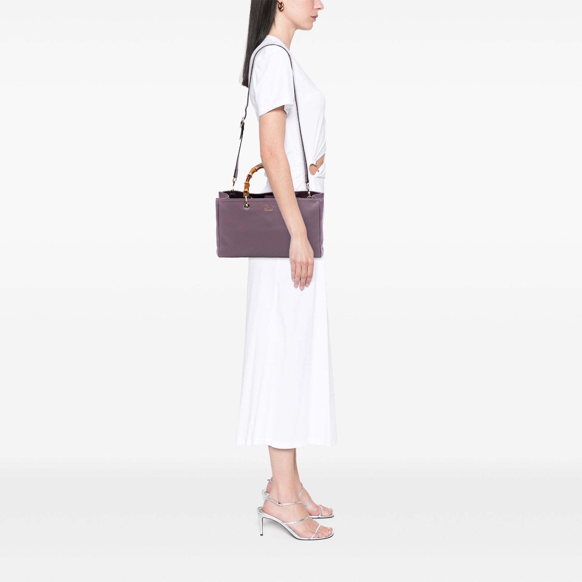 Gucci Medium Calfskin Bamboo Shopper Satchel