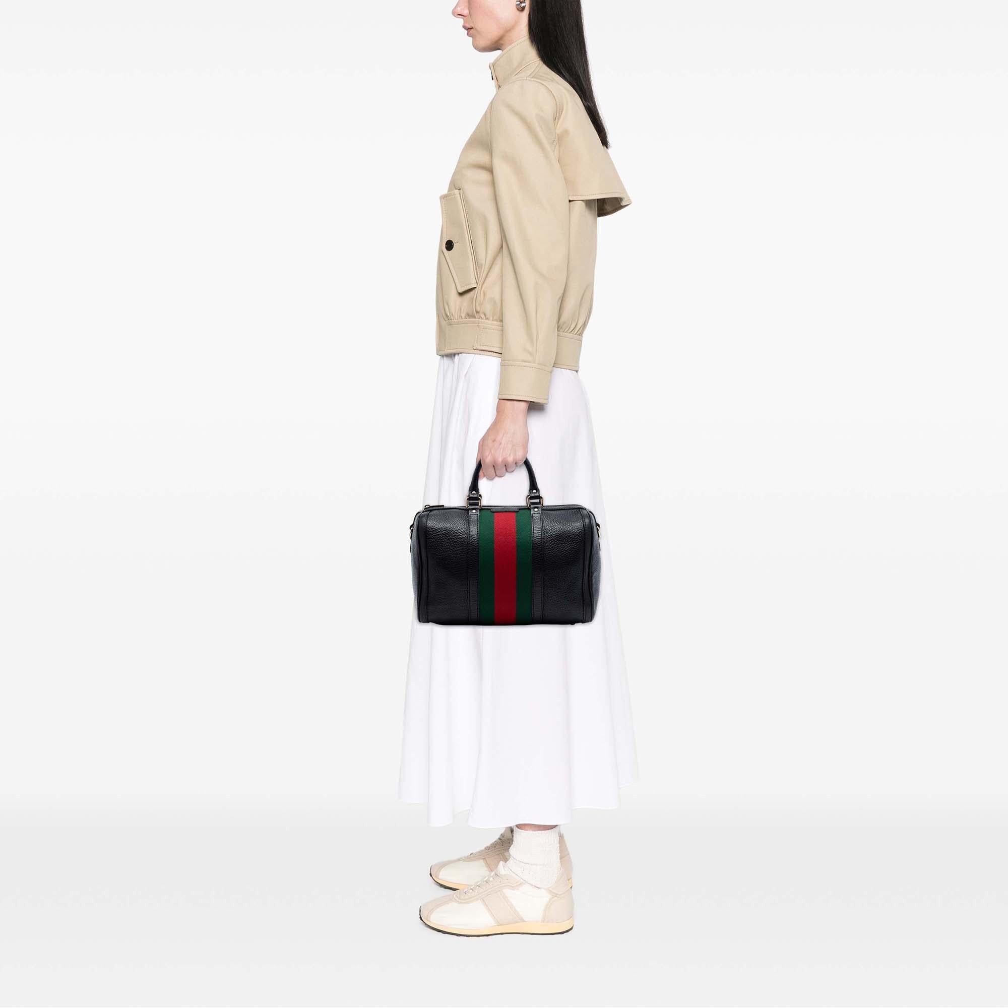 Gucci Medium Calfskin Web Joy Boston Bag