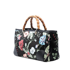 Gucci Medium Canvas Flora Knight Bamboo Shopper Satchel